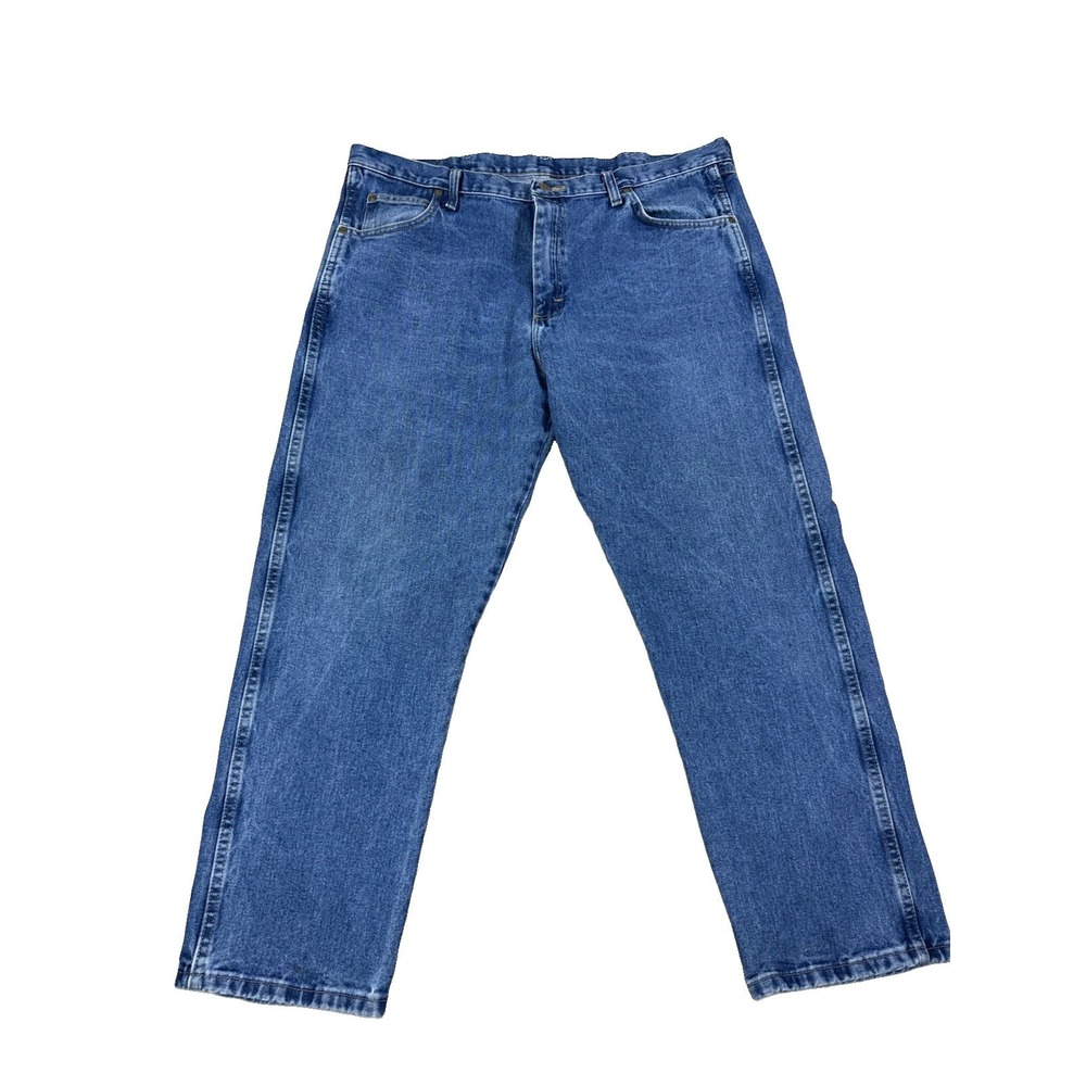 Wrangler Jeans Men's 40X29 Blue Denim Medium Wash Rugged Wear Embroidered W - Picture 2 of 12